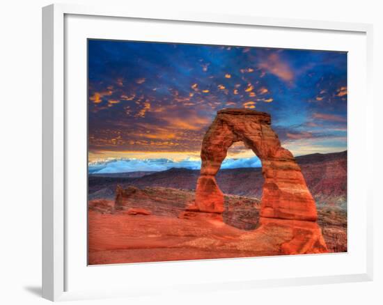 Arches National Park Delicate Arch Sunset in Moab Utah USA Photo Mount-holbox-Framed Photographic Print