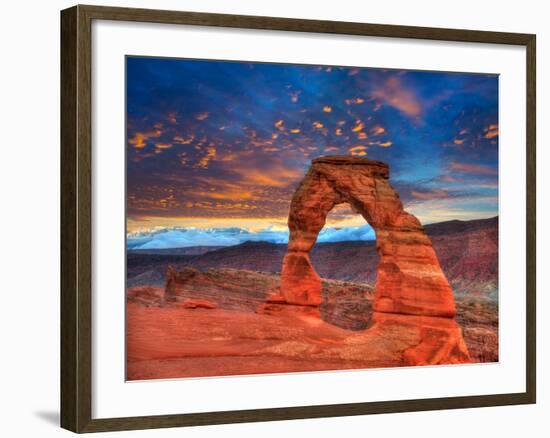 Arches National Park Delicate Arch Sunset in Moab Utah USA Photo Mount-holbox-Framed Photographic Print