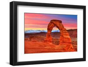 Arches National Park Delicate Arch Sunset in Moab Utah USA Photo Mount-holbox-Framed Photographic Print