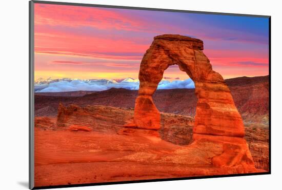 Arches National Park Delicate Arch Sunset in Moab Utah USA Photo Mount-holbox-Mounted Photographic Print