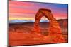 Arches National Park Delicate Arch Sunset in Moab Utah USA Photo Mount-holbox-Mounted Photographic Print