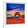 Arches National Park Delicate Arch Sunset in Moab Utah USA Photo Mount-holbox-Framed Photographic Print