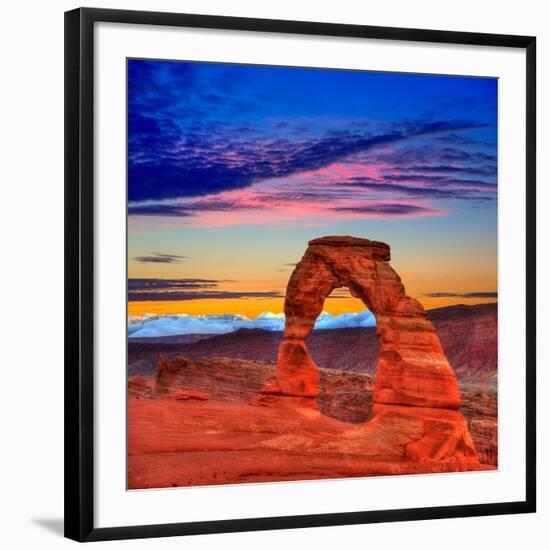 Arches National Park Delicate Arch Sunset in Moab Utah USA Photo Mount-holbox-Framed Photographic Print