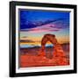 Arches National Park Delicate Arch Sunset in Moab Utah USA Photo Mount-holbox-Framed Photographic Print