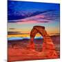 Arches National Park Delicate Arch Sunset in Moab Utah USA Photo Mount-holbox-Mounted Photographic Print