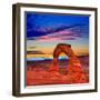 Arches National Park Delicate Arch Sunset in Moab Utah USA Photo Mount-holbox-Framed Photographic Print