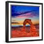 Arches National Park Delicate Arch Sunset in Moab Utah USA Photo Mount-holbox-Framed Photographic Print