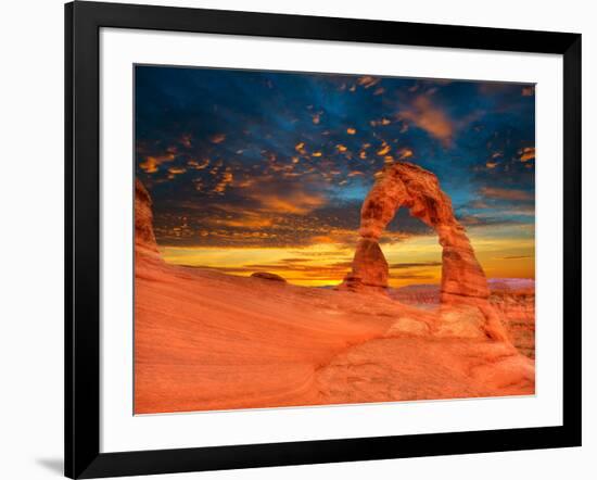 Arches National Park Delicate Arch Sunset in Moab Utah USA Photo Mount-holbox-Framed Photographic Print