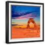 Arches National Park Delicate Arch Sunset in Moab Utah USA Photo Mount-holbox-Framed Photographic Print