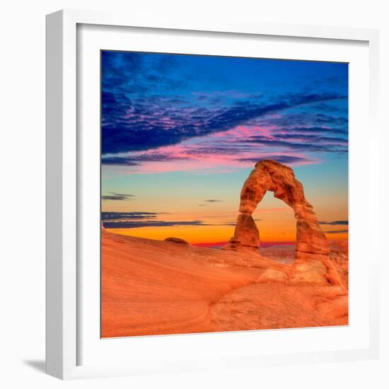 Arches National Park Delicate Arch Sunset in Moab Utah USA Photo Mount-holbox-Framed Photographic Print