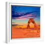 Arches National Park Delicate Arch Sunset in Moab Utah USA Photo Mount-holbox-Framed Photographic Print