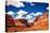 Arches National Park Landscape View with Blue Sky and White Clou-MartinM303-Stretched Canvas