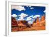 Arches National Park Landscape View with Blue Sky and White Clou-MartinM303-Framed Photographic Print