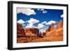 Arches National Park Landscape View with Blue Sky and White Clou-MartinM303-Framed Photographic Print