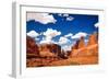 Arches National Park Landscape View with Blue Sky and White Clou-MartinM303-Framed Photographic Print