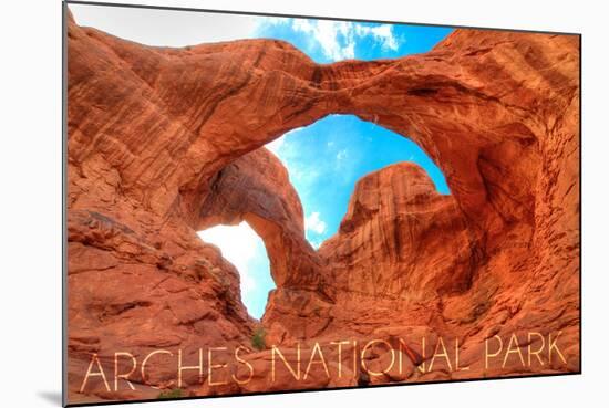 Arches National Park, Utah - Daytime Blue Sky-Lantern Press-Mounted Art Print