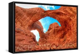 Arches National Park, Utah - Daytime Blue Sky-Lantern Press-Framed Stretched Canvas