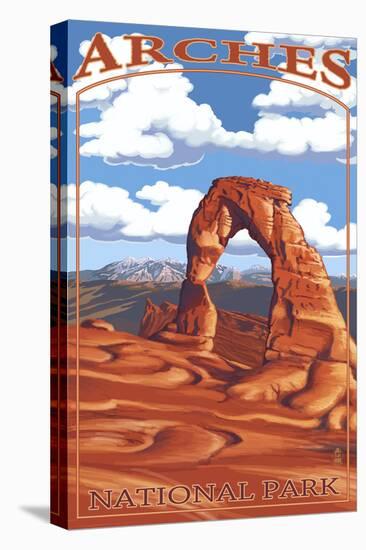 Arches National Park, Utah - Delicate Arch - Day Scene-Lantern Press-Stretched Canvas