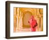 Arches with Hindu Woman at Amber Fort Temple, Rajasthan, Jaipur, India-Bill Bachmann-Framed Photographic Print