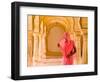 Arches with Hindu Woman at Amber Fort Temple, Rajasthan, Jaipur, India-Bill Bachmann-Framed Photographic Print