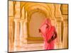 Arches with Hindu Woman at Amber Fort Temple, Rajasthan, Jaipur, India-Bill Bachmann-Mounted Photographic Print