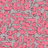 Pattern with Pink Cartoon Cats-Archiartmary-Art Print