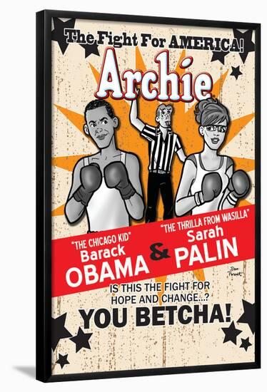 Archie Comics Cover: Archie No.617 Barack Obama and Sarah Palin Campaign Pains Part 2 (Variant)-Dan Parent-Framed Poster