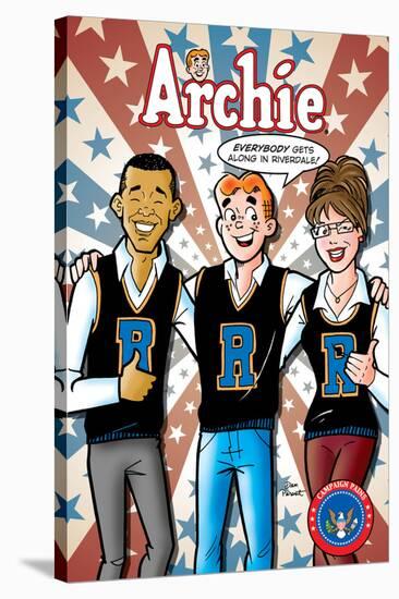 Archie Comics Cover: Archie No.617 Barack Obama and Sarah Palin Campaign Pains Part 2-Dan Parent-Stretched Canvas