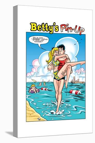 Archie Comics Pin-Up: Betty And A Lifeguard-null-Stretched Canvas