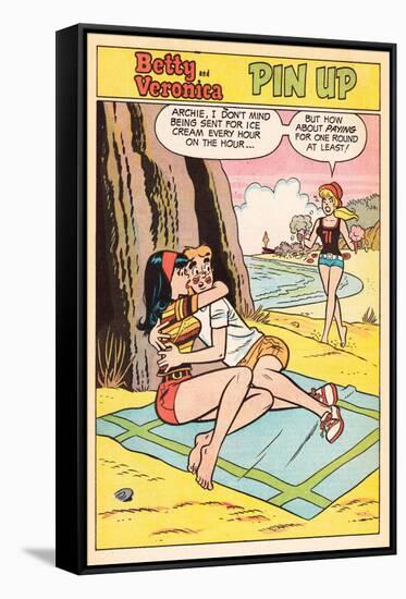 Archie Comics Pin-Up: Betty and Veronica; Ice Cream  (Aged)-null-Framed Stretched Canvas