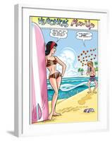 Archie Comics Pin-Up: Veronica And Archie At The Beach-null-Framed Art Print