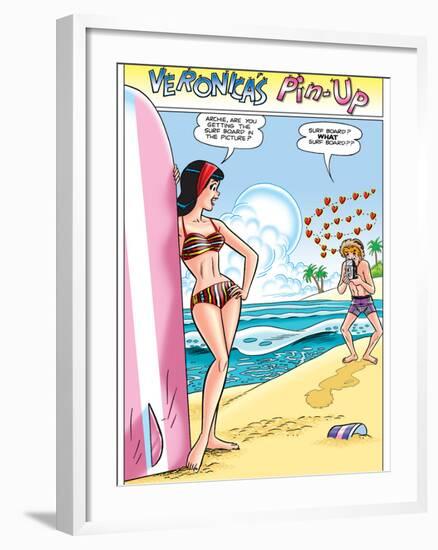 Archie Comics Pin-Up: Veronica And Archie At The Beach-null-Framed Art Print