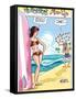 Archie Comics Pin-Up: Veronica And Archie At The Beach-null-Framed Stretched Canvas