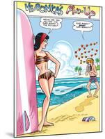 Archie Comics Pin-Up: Veronica And Archie At The Beach-null-Mounted Art Print