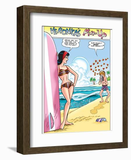 Archie Comics Pin-Up: Veronica And Archie At The Beach-null-Framed Art Print