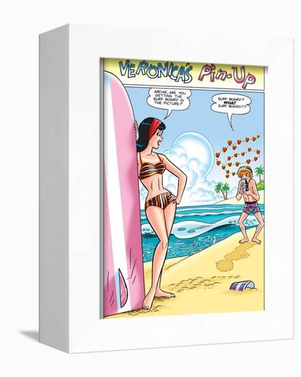 Archie Comics Pin-Up: Veronica And Archie At The Beach-null-Framed Art Print