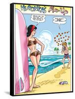 Archie Comics Pin-Up: Veronica And Archie At The Beach-null-Framed Stretched Canvas