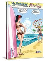 Archie Comics Pin-Up: Veronica And Archie At The Beach-null-Stretched Canvas