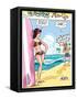 Archie Comics Pin-Up: Veronica And Archie At The Beach-null-Framed Stretched Canvas