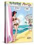 Archie Comics Pin-Up: Veronica And Archie At The Beach-null-Stretched Canvas