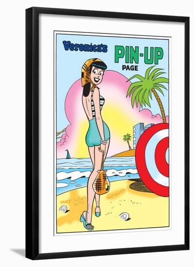 Archie Comics Pin-Up: Veronica At The Beach-null-Framed Art Print