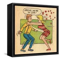 Archie Comics Retro: Archie and Betty Comic Panel; Archie, We're in Love! (Aged)-null-Framed Stretched Canvas