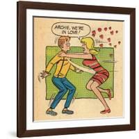 Archie Comics Retro: Archie and Betty Comic Panel; Archie, We're in Love! (Aged)-null-Framed Art Print