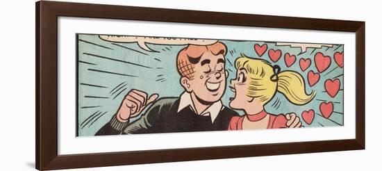 Archie Comics Retro: Archie and Betty Comic Panel; Date (Aged)-null-Framed Art Print