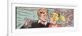 Archie Comics Retro: Archie and Betty Comic Panel; Date (Aged)-null-Framed Art Print