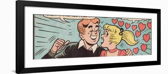 Archie Comics Retro: Archie and Betty Comic Panel; Date (Aged)-null-Framed Premium Giclee Print