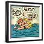 Archie Comics Retro: Archie and Betty Comic Panel; Drowning (Aged)-null-Framed Art Print