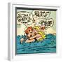 Archie Comics Retro: Archie and Betty Comic Panel; Drowning (Aged)-null-Framed Art Print