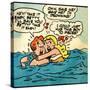 Archie Comics Retro: Archie and Betty Comic Panel; Drowning (Aged)-null-Stretched Canvas