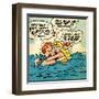 Archie Comics Retro: Archie and Betty Comic Panel; Drowning (Aged)-null-Framed Art Print